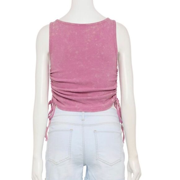 Coca Cola Enjoy Embroidered Side Cinch Ribbed Tank Тор - Picture 9 of 9